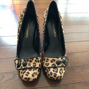 Franco Sarto Size 8 Calf Hair Leopard Print pumps